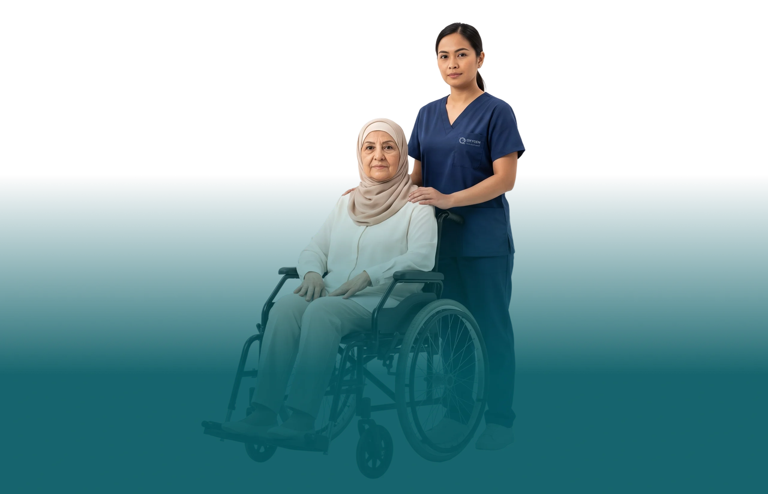 Oxygen nurse and patient